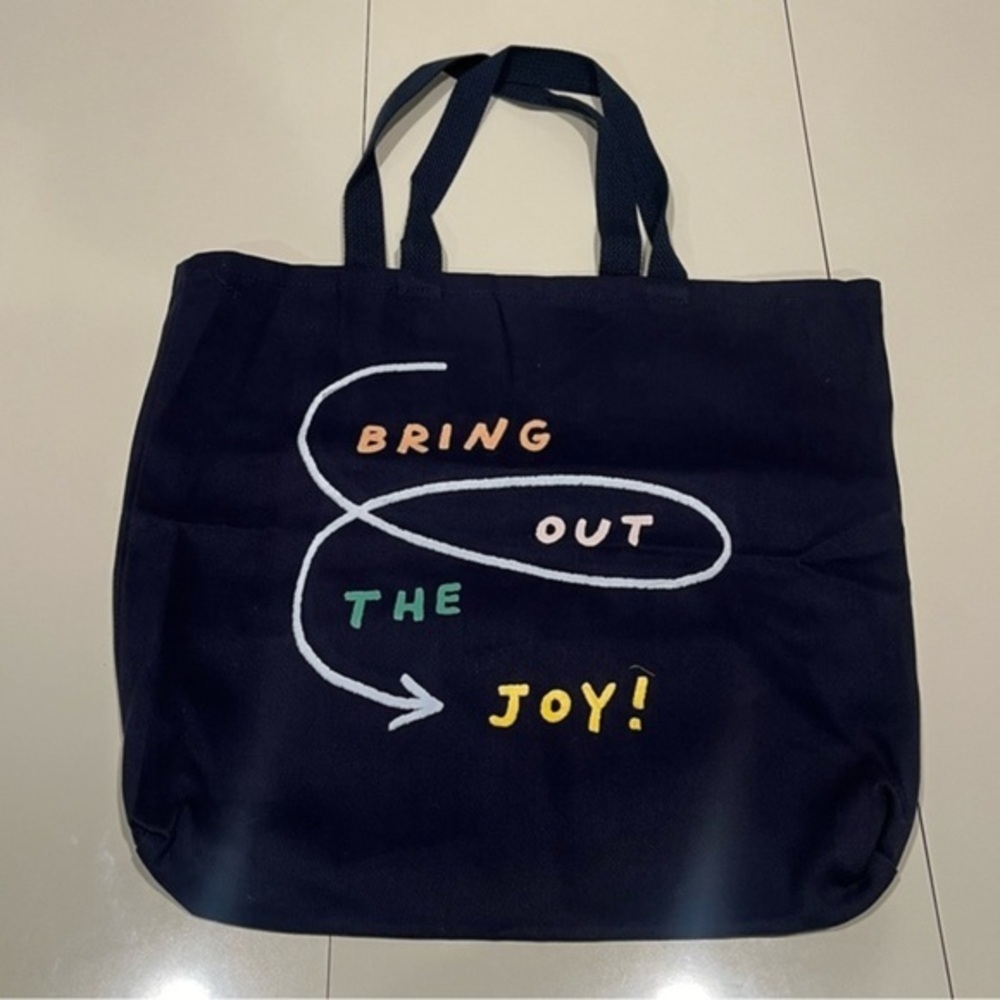 Port Authority "Bring Out The Joy" Canvas Tote Shopping Bag Navy Blue